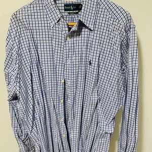 Tattersall Shirt by Polo in Navy/Blue